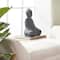 CosmoLiving by Cosmopolitan Grey Ceramic Sculpture, Buddha 12" x 8" x 7"